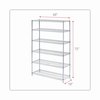 Alera Wire Shelving Unit, 18"D x 48"W x 72"H, 6 Shelves, Silver, Depth: 18" 6TCOM1848SR